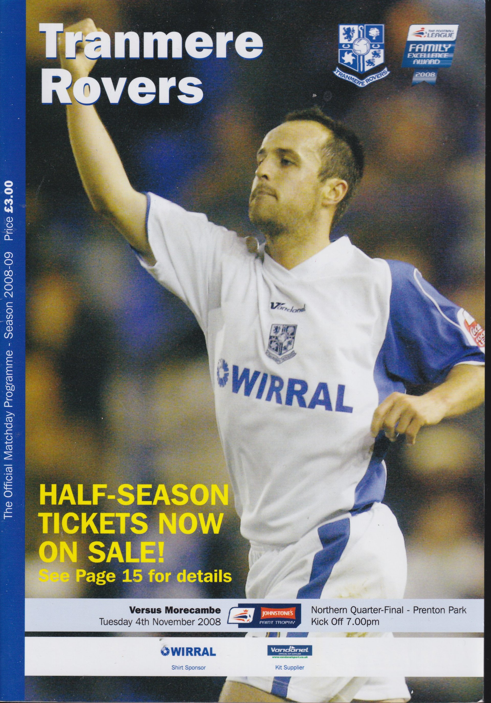 Tranmere Rovers v Morecambe match programme